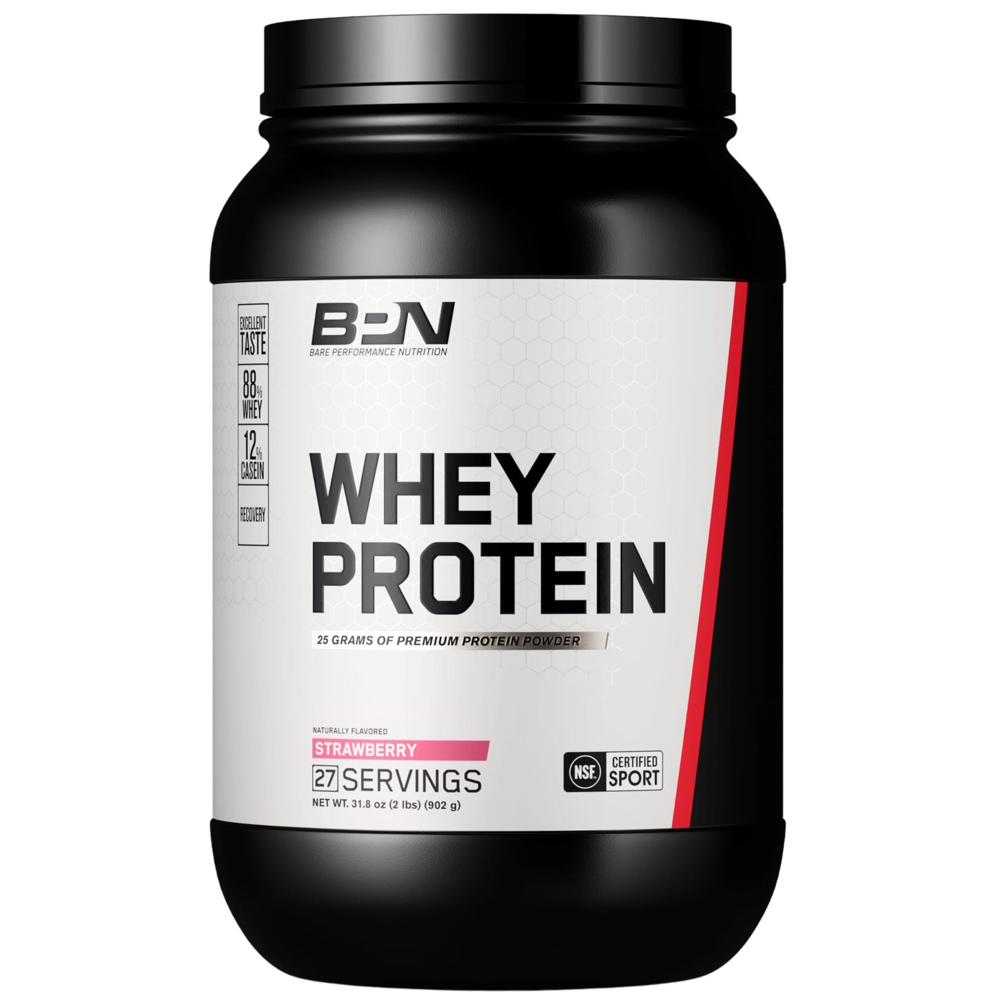 BARE PERFORMANCE NUTRITION, BPN Whey Protein Powder, Whey Protein Concentrate, Native Micellar Casein, Amazing Mixability, Strawberry