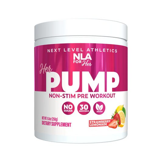 Her Pump Non-Stim Pre-Workout for Women (30 Servings) -Strawberry Lemonade-Increases Blood Flow, Focus, Vascularity, Supports Athletic Performance-No Energy Crash! (Stimulant Free, Vegan, GF, 15 Cals)