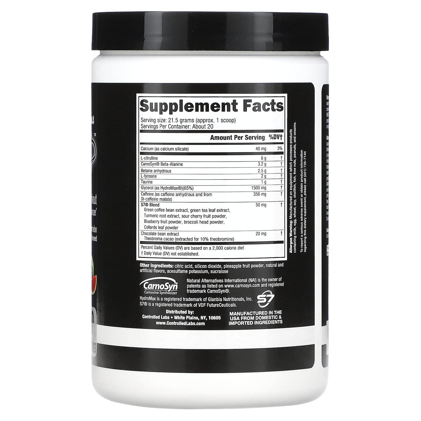 CONTROLLED LABS White Flood Plus, 20 Serv, Workout Optimizer, Endurance & Nitric Oxide Enhancement for Workouts and Training (Juicy Watermelon)