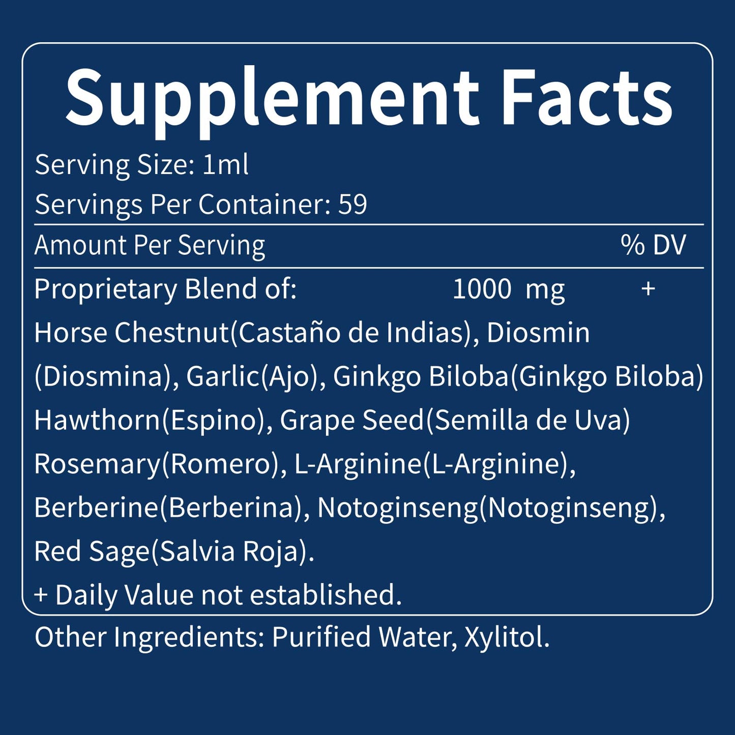 Nurbetoxa Blood Circulation Horse Chestnut Extract Liquid Drops, Castaño de Indias y Diosmina para la Circulacion y Varices, Nitric Oxide Supplement for Blood Flow, Pressure & Heart Health.2 oz