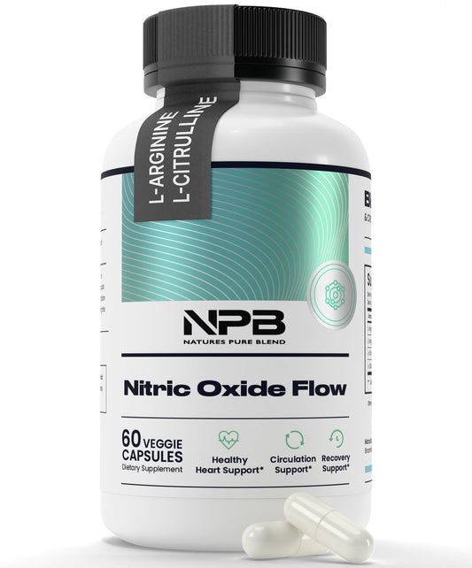 Nature's Pure Blend Nitric Oxide Supplements for Men - L-Arginine L-Citrulline - Heart Support, Blood Pressure & Flow Circulation Booster - 1500MG L Arginine and L Citrulline, Preworkout, Bodybuilding