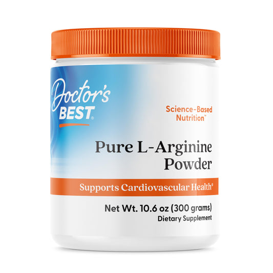 Doctors Best Pure L-Arginine Powder, Supports Cardiovascular Health, Non-GMO, Gluten Free, Soy Free, Vegan Net Wt. 10.6 oz (300 Grams)