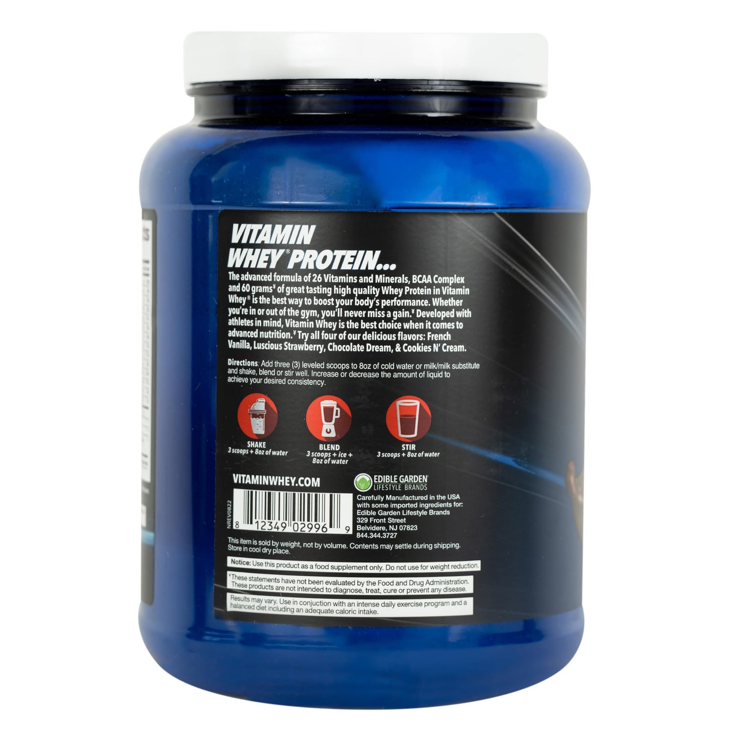 Vitamin Whey - Premium Whey Protein Powder, Chocolate Dream, 60g Protein, Gluten-Free, BCAA Complex, 26 Vitamins & Minerals