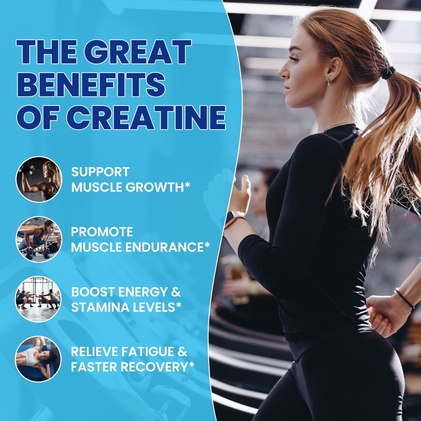 Creatine Monohydrate Gummies for Men & Women, Chewables Creatine Monohydrate with Vitamin B12 for Muscle Growth & Recovery-Vegan, Mixed Berry Flavor, 60 Gummies