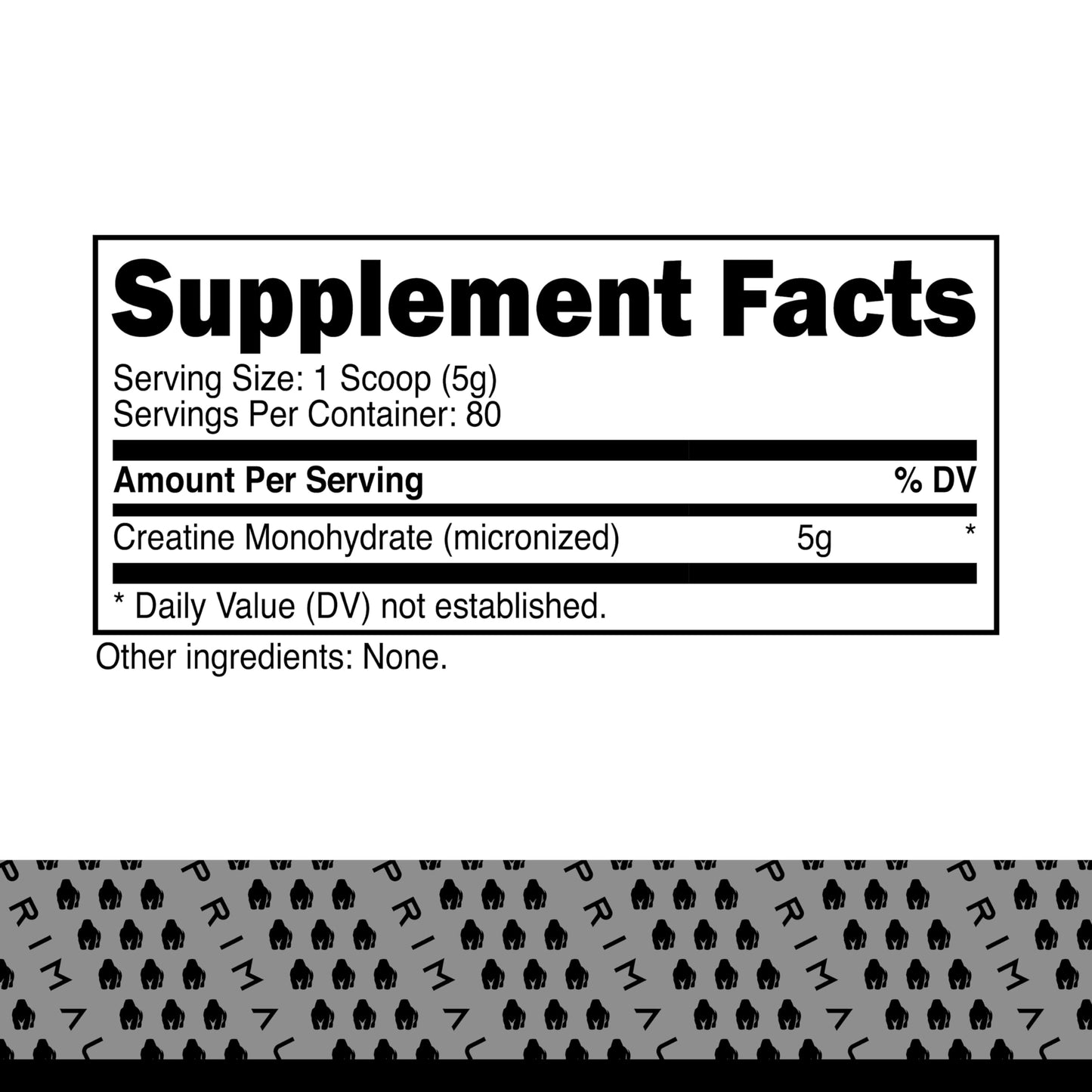 Primal Creatine Monohydrate Powder (400 Grams) | Unflavored Micronized Creatine Muscle Development Supplement for Pre-Workout & Recovery | 5g Creatine Monohydrate per Serving