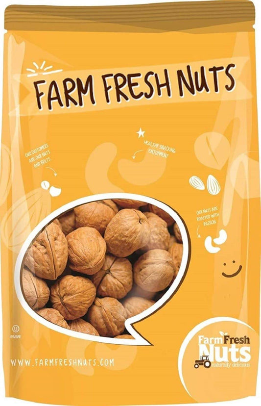 In Shell Walnuts 2 Lbs  Large Natural California Walnuts  Great Source of Omega 3  Fresh New Crop  Bursting with Flavor  Farm Fresh Nuts Brand