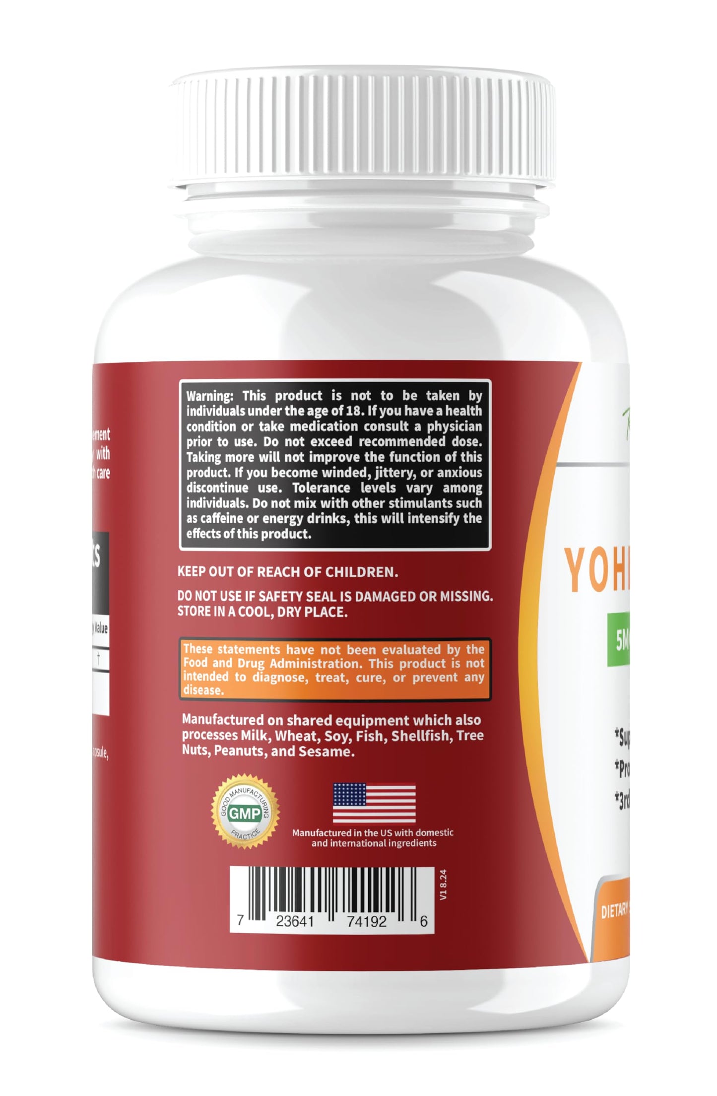 RaeSun Botanics Yohimbine HCL Bark Extract Extra Strength Supplement 5mg x 120ct Capsules Premium Fat Burner, Weight Loss, Appetite Control, Male Support, Energy, and More