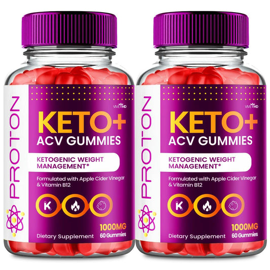 VIVE MD Proton Keto ACV Gummies Advanced Weight Management, Protein Keto ACV Gummies, Proton Keto Plus Gummies with Apple Cider Vinegar Supplement 1000mg, Proton Keto+ACV Gummies Reviews (2 Pack)