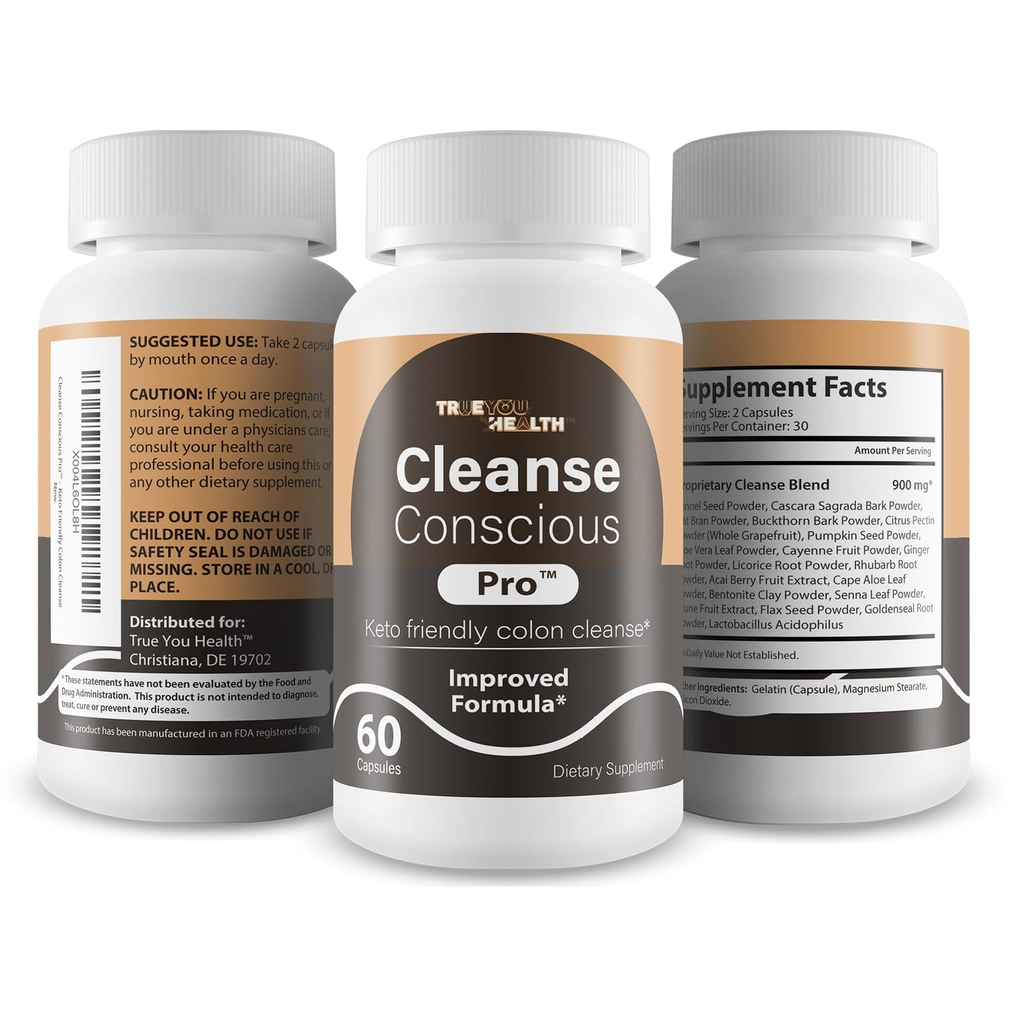 Cleanse Conscious Pro - Improved Formula - Our Best Keto Friendly Colon Cleanse Capsules - Keto Colon Detox Pills for Women & Men - Be Gut Health Cleanse Konscious Keto Activate Colon Cleanse Pills