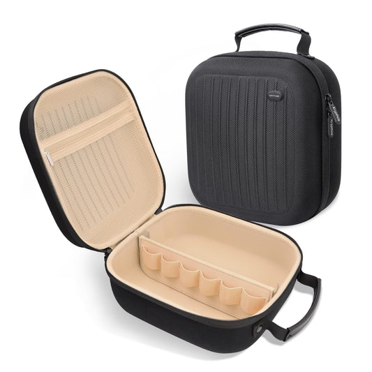 Krypthos Large Cosmetic Case Toiletry Bag, Portable Travel Makeup Organizer Bag for Women Girls, Waterproof Brush Organizer Cosmetics Pouch Bags (Black)