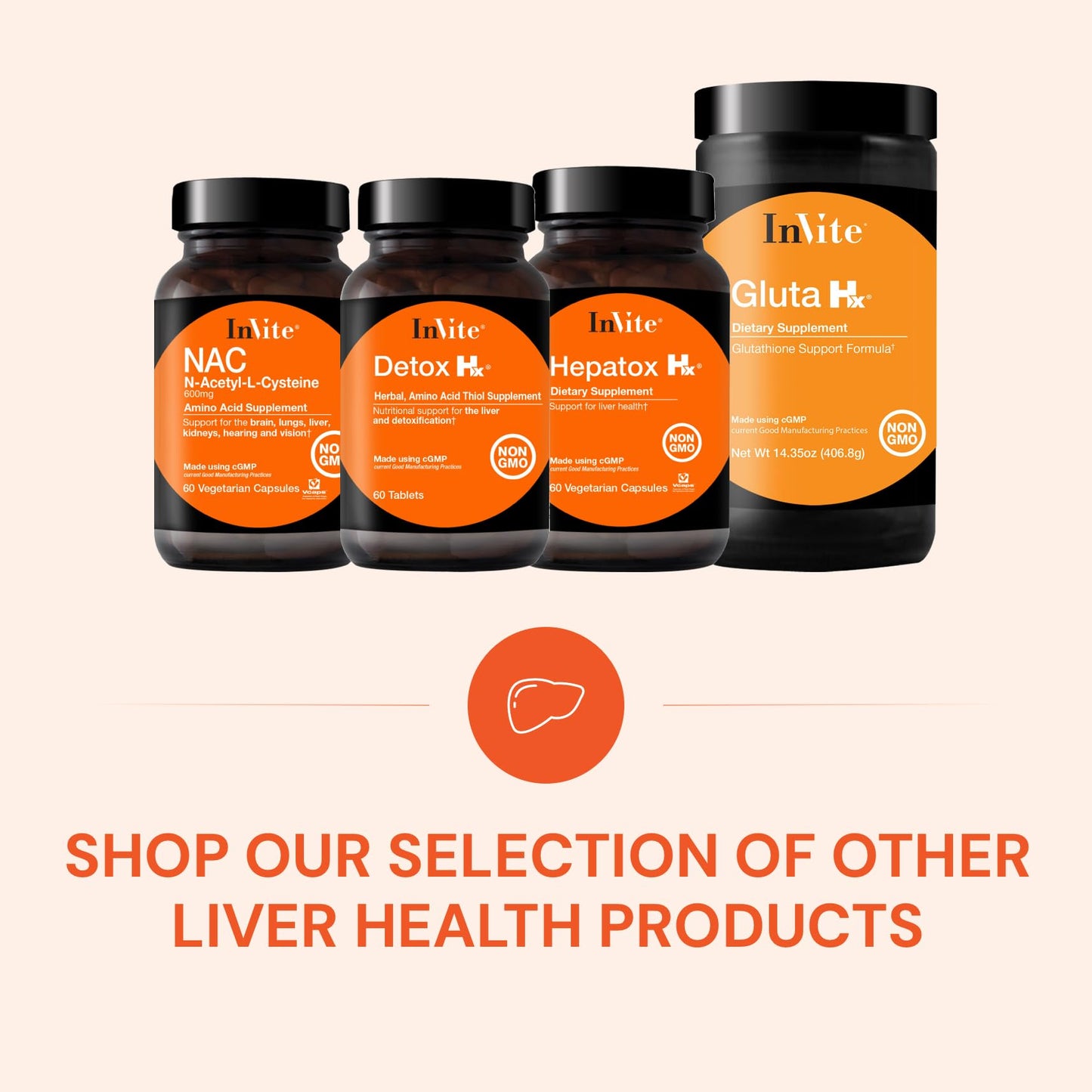 Invite Health N-Acetyl Cysteine (NAC) - Supports Liver and Brain Health - Supplies The Essential Amino Acid L-Cysteine and a Precursor to The Tripeptide Glutathione - 60 Vegetarian Capsules (2-Pack)