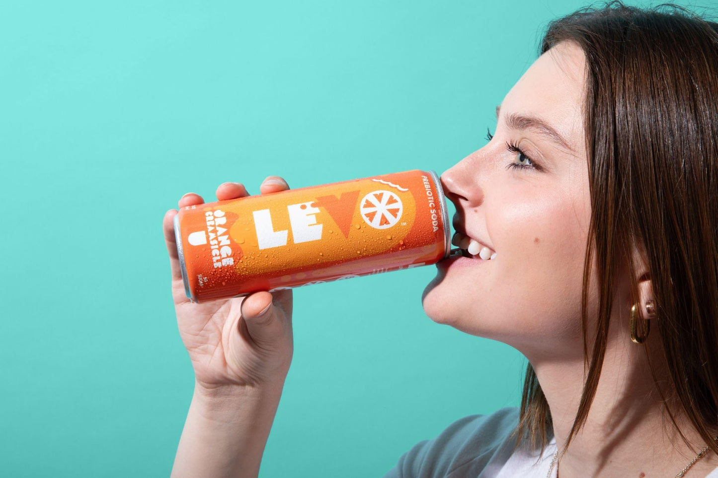 LEVO Soda Pop Orange Creamsicle  Caffeine Free Sparkling Prebiotic Soda  5g of Dietary Fiber for Gut Health  5g Cane Sugar  Low Calorie  12 Fl Oz Pack of 12