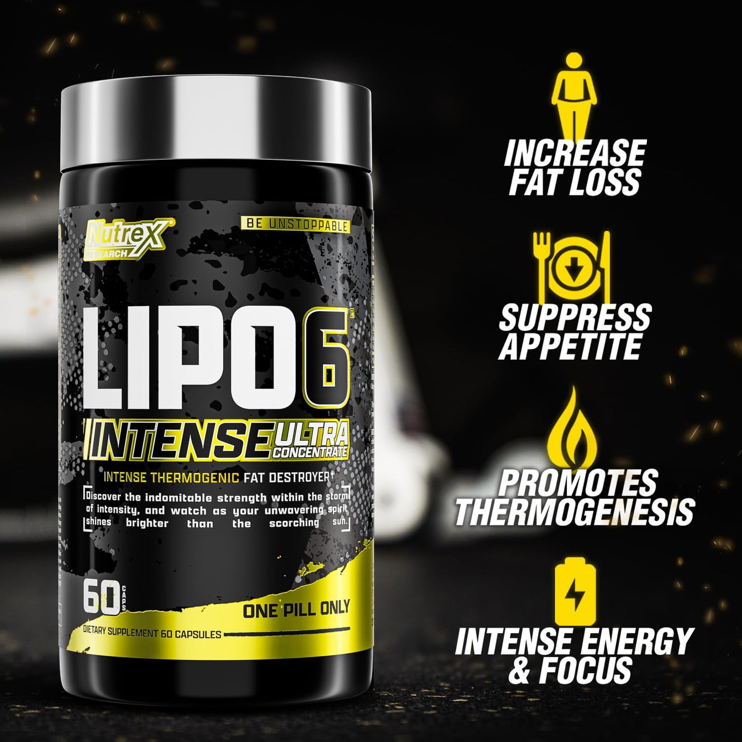 Nutrex Research Lipo6 Black Intense Ultra Concentrate Thermogenic Belly Fat Burner for Men and Women | Diet Weight Loss Supplement and Appetite Suppressant | Pack of 2