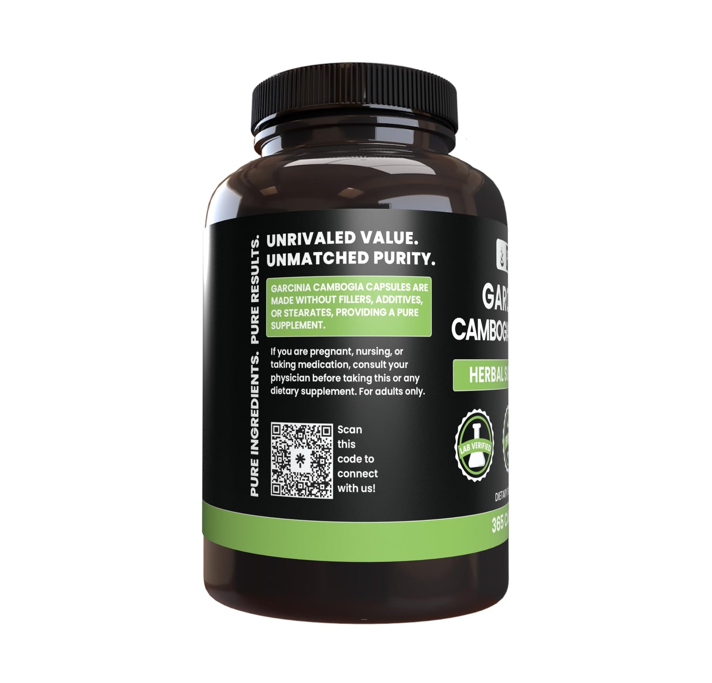 PURE ORIGINAL INGREDIENTS Garcinia Cambogia, No Magnesium or Rice Fillers, Always Pure, Lab Verified (365 Count)