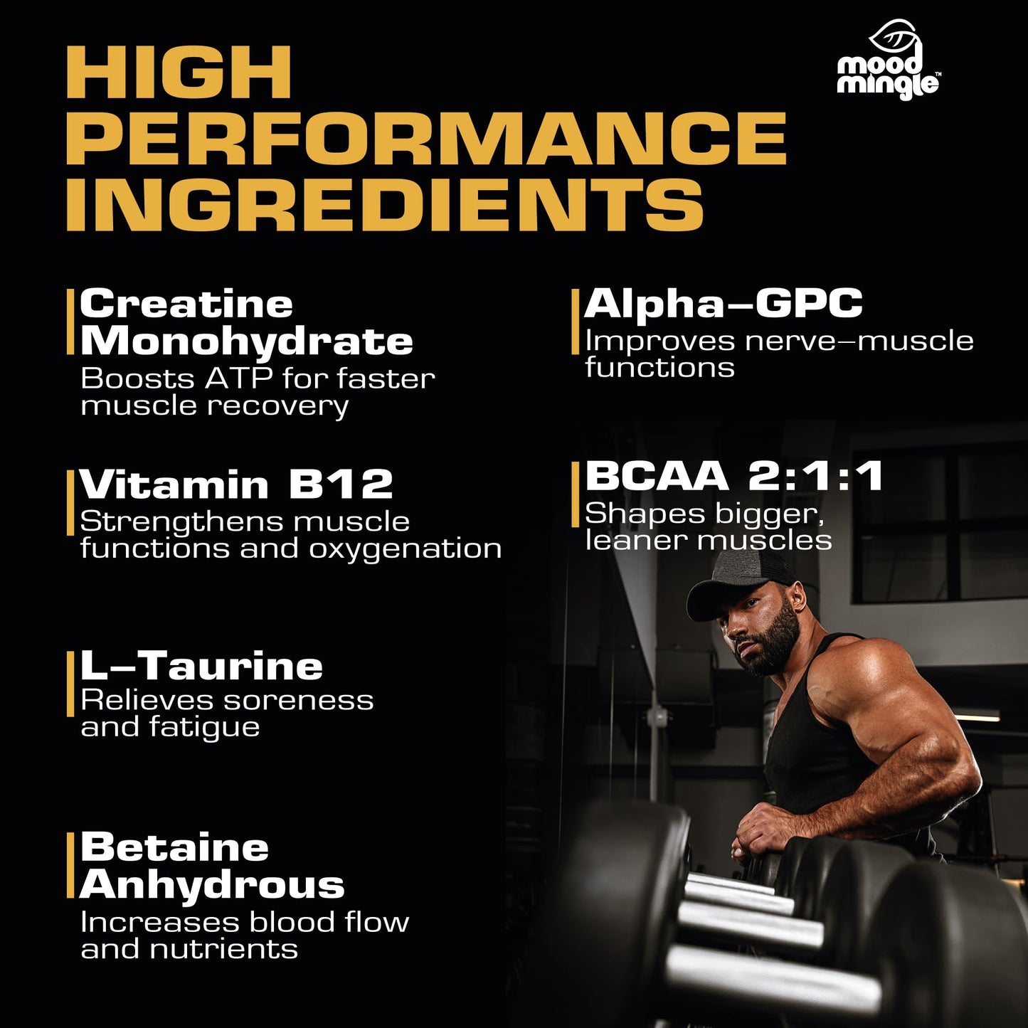 Creatine Monohydrate Gummies 5g for Men Women - Sugar Free Chewable Supplement - Enhanced Formula with L-Taurine Betaine Anhydrous Alpha-GPC BCAA 2:1:1