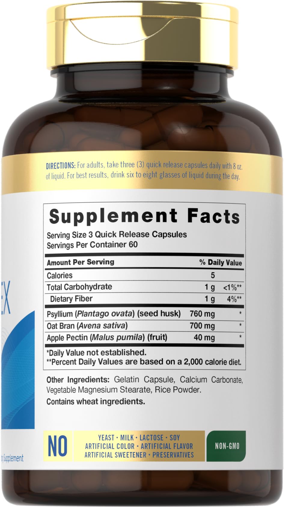 Carlyle Fiber Complex | 180 Capsules | Non-GMO Supplement | Triple Action Fiber