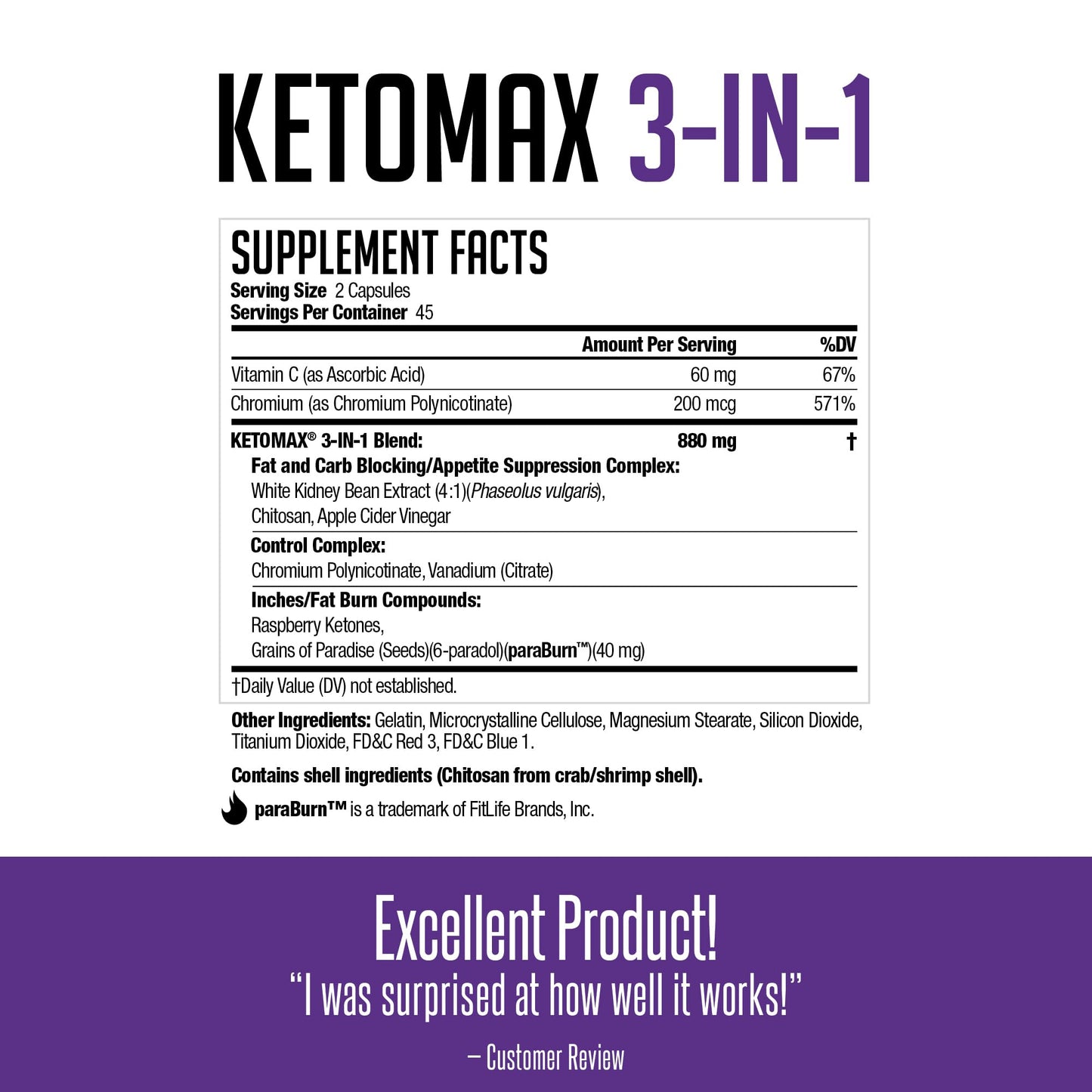 NDS Nutrition Keto-Max Advanced 3-in-1 - Keto Pills for Fat Loss Support Carb Blocker Appetite Suppressant - White Kidney Bean, Chitosan, Raspberry Ketones, and Vanadium (90 Capsules)