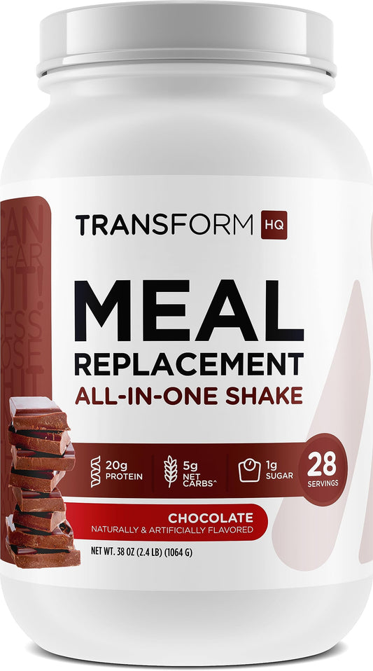 TransformHQ Meal Replacement Shake Powder 28 Servings Chocolate  Gluten Free NonGMO