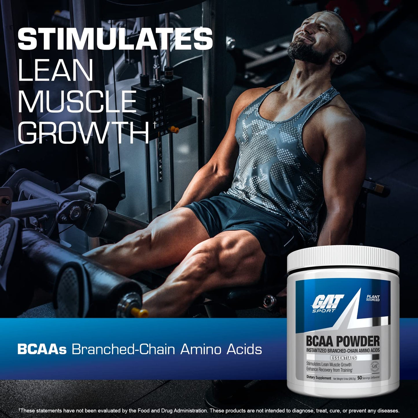 GAT Sport BCAA Powder Nutritional Supplement, 266.5 Gram