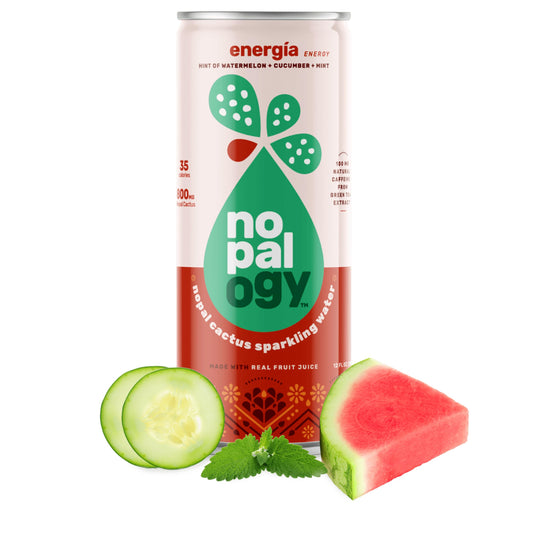 Nopalogy Energía ThirstQuencher  Nopal Electrolytes Green Tea NonGMO GlutenFree Keto Vegan Real Fruit Juice  12 fl oz  12 Pack Watermelon