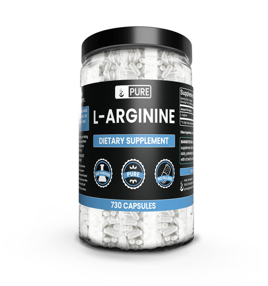 Pure Original Ingredients L-Arginine (730 Capsules) No Magnesium Or Rice Fillers, Always Pure, Lab Verified