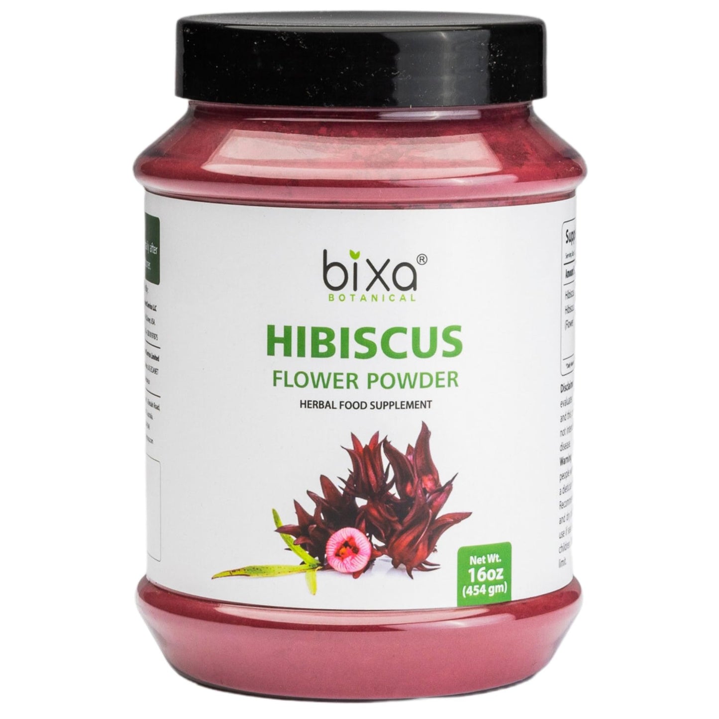 bixa BOTANICAL Hibiscus Powder (Hibiscus Rosa Sinensis) Ayurvedic Natural Herbal Supplement |Natural Coolant and Refrigerant | Steam Treated (16 Ounce Count (Pack of 1))