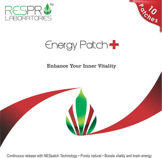 Respro Labs Natural Guarana and CoQ10 Energy Patch Plus, Continuous Release, 10 Patches