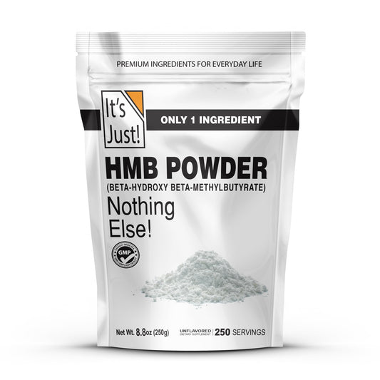 It's Just! - HMB Powder, 250g, Beta-Hydroxy Beta-Methylbutyrate, Free Acid, GMP Compliant, Third-Party Tested (Unflavored, 250g)