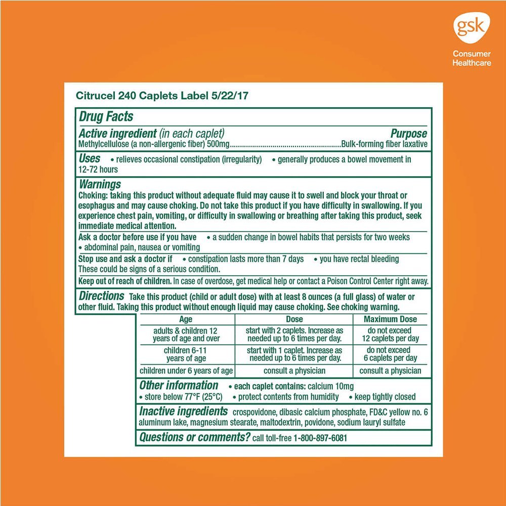 Citrucel Fiber Therapy, 240 Fiber Caplets