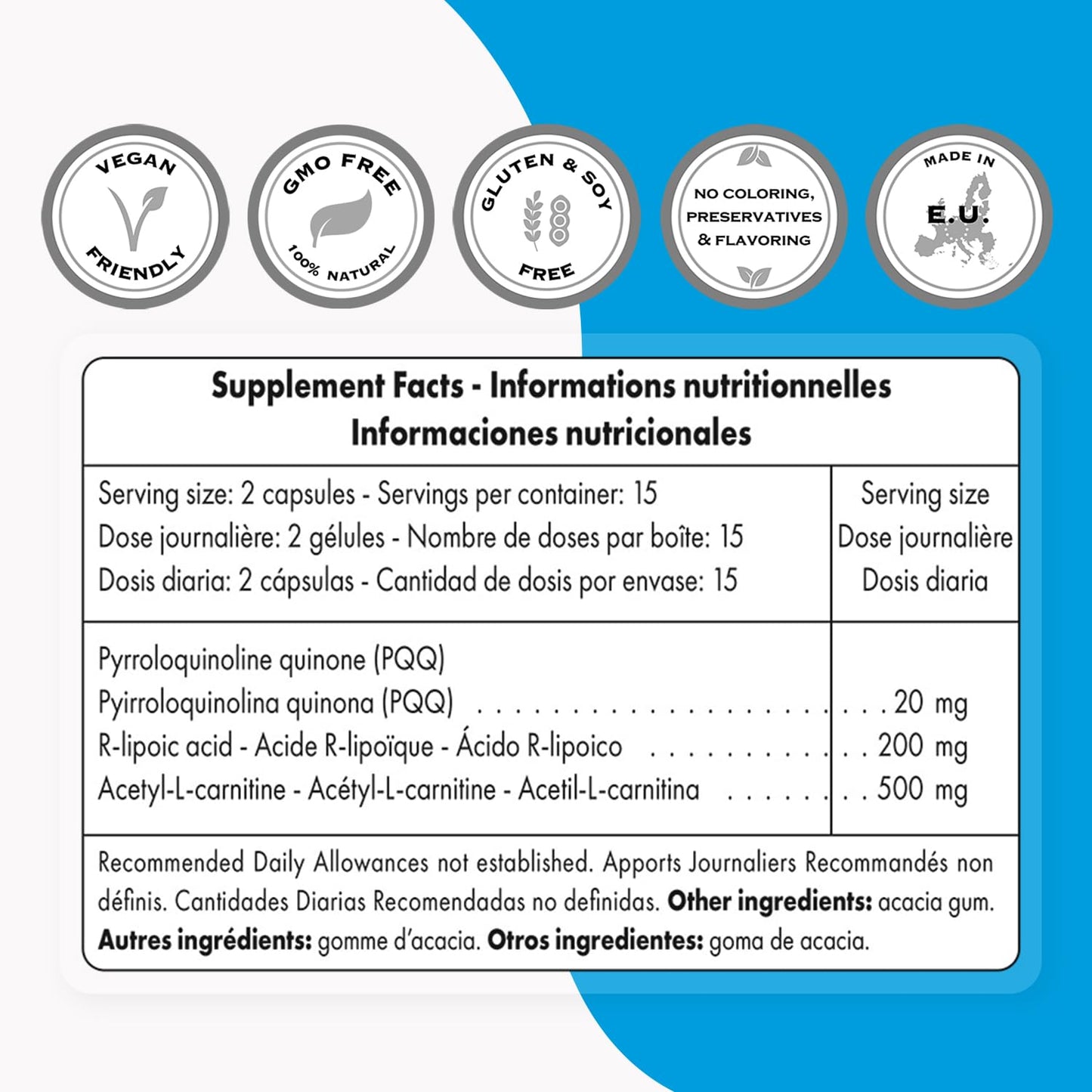 Supersmart - Mitochondrial Formula with PQQ - Anti Aging - Rejuvenates Senescent Cells by generating New Mitochondria | Non-GMO & Gluten Free - 30 Vegetarian Capsules