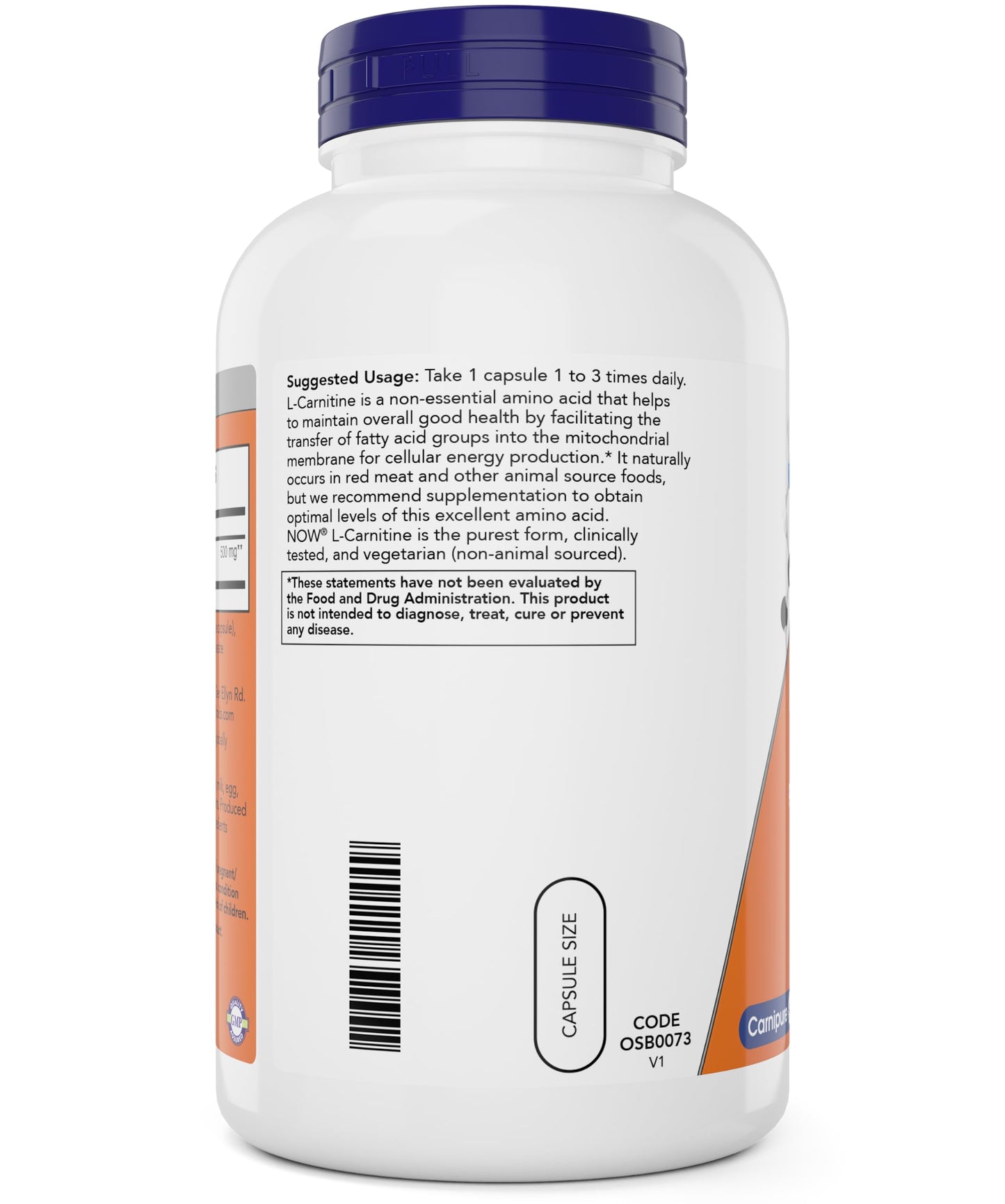 NOW Foods L-Carnitine 500 mg, 240 Veg Caps - Fitness Support* - Purest Form - Non-GMO - Vegan/Vegetarian - 500mg Capsules - Amino Acid Health Supplement