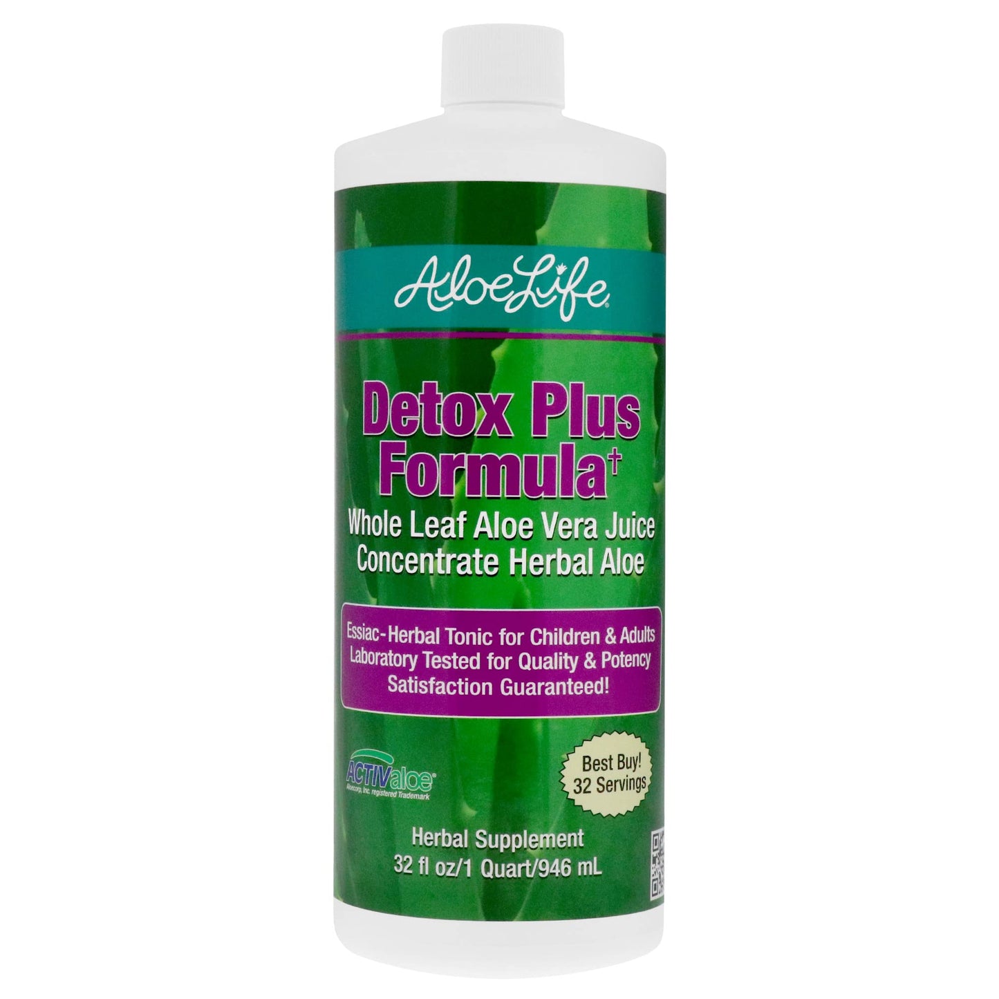 Aloe Life - Detox Plus Formula, Aloe-Based Detox Supplement, Aloe Vera Cleanse, Promotes Healthier Digestion, Concentrated Aloe & Herbal Tonic, Gut Health Detox for Wellness (32 oz.)