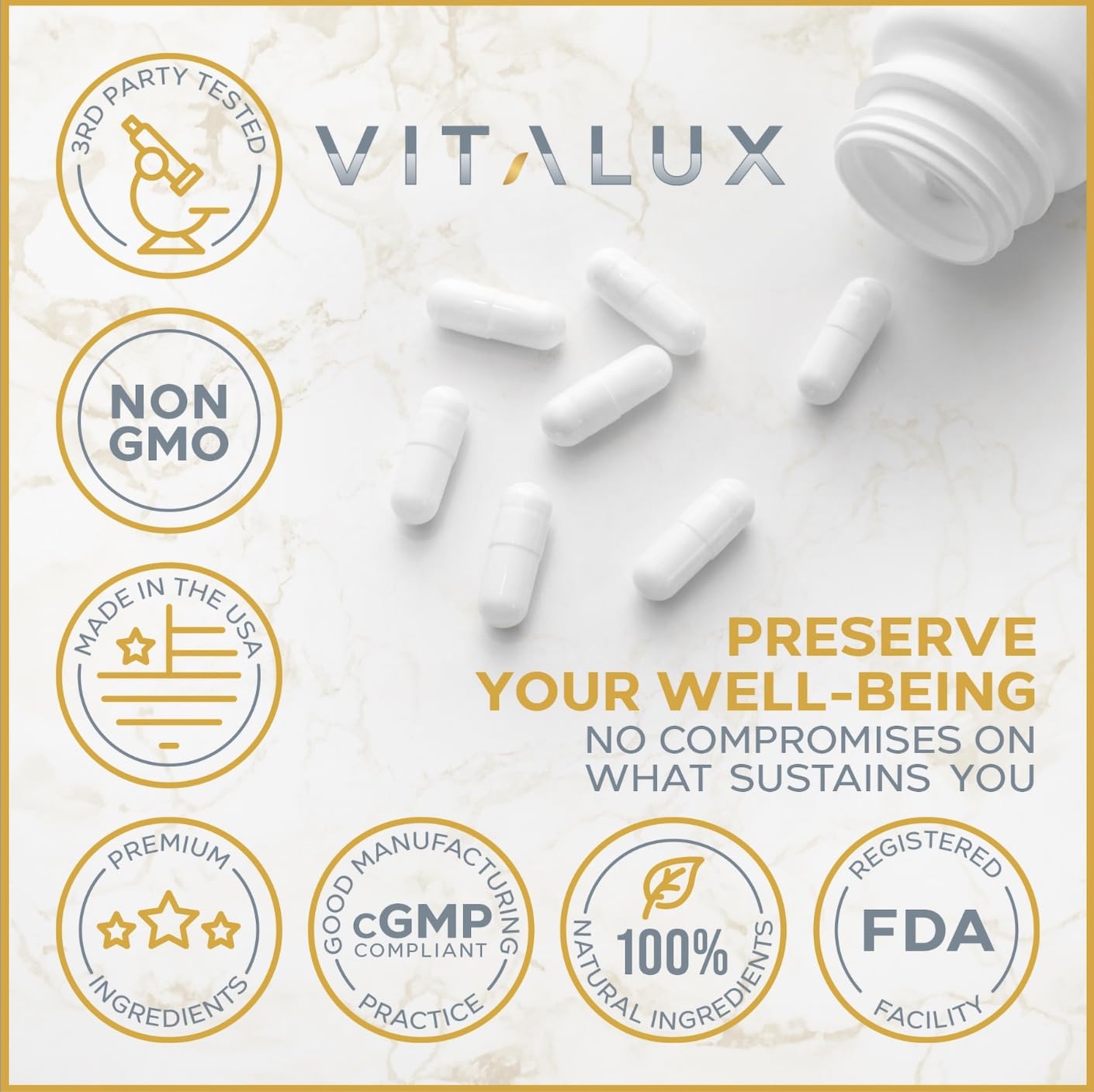 VITALUX || #1 Rated Premium Colon Cleanse & Detox || Enhance Digestion, Gut Health, Decrease Bloating | Ultra Dosed Formula w/ 10 Powerful Ingredients | 3rd Party Tested + USA Made - 60 Capsules