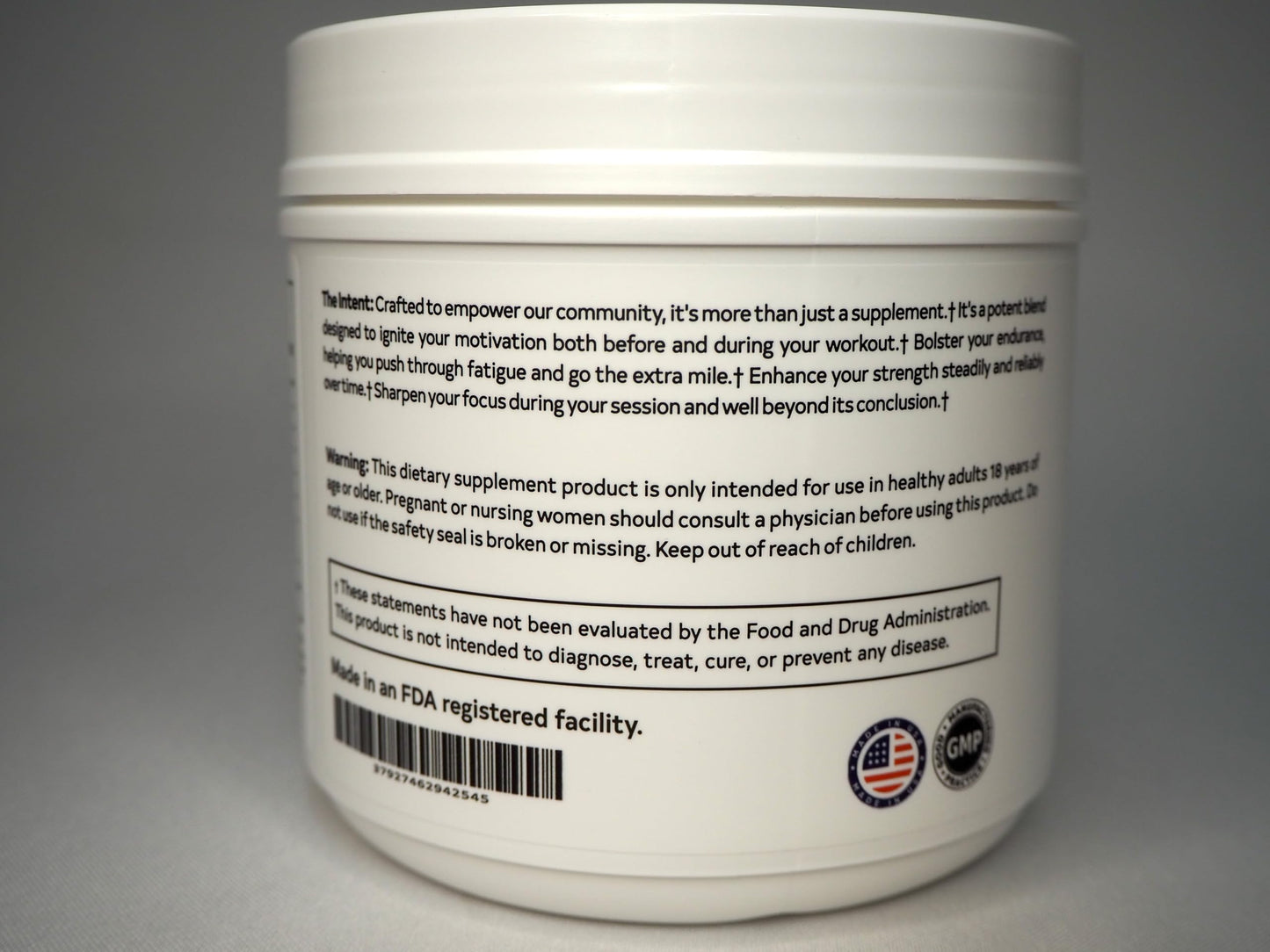 Intents Nutrition Pre workout - Stim Free, Caffeine Free, Energy, Endurance, Focus, Strength