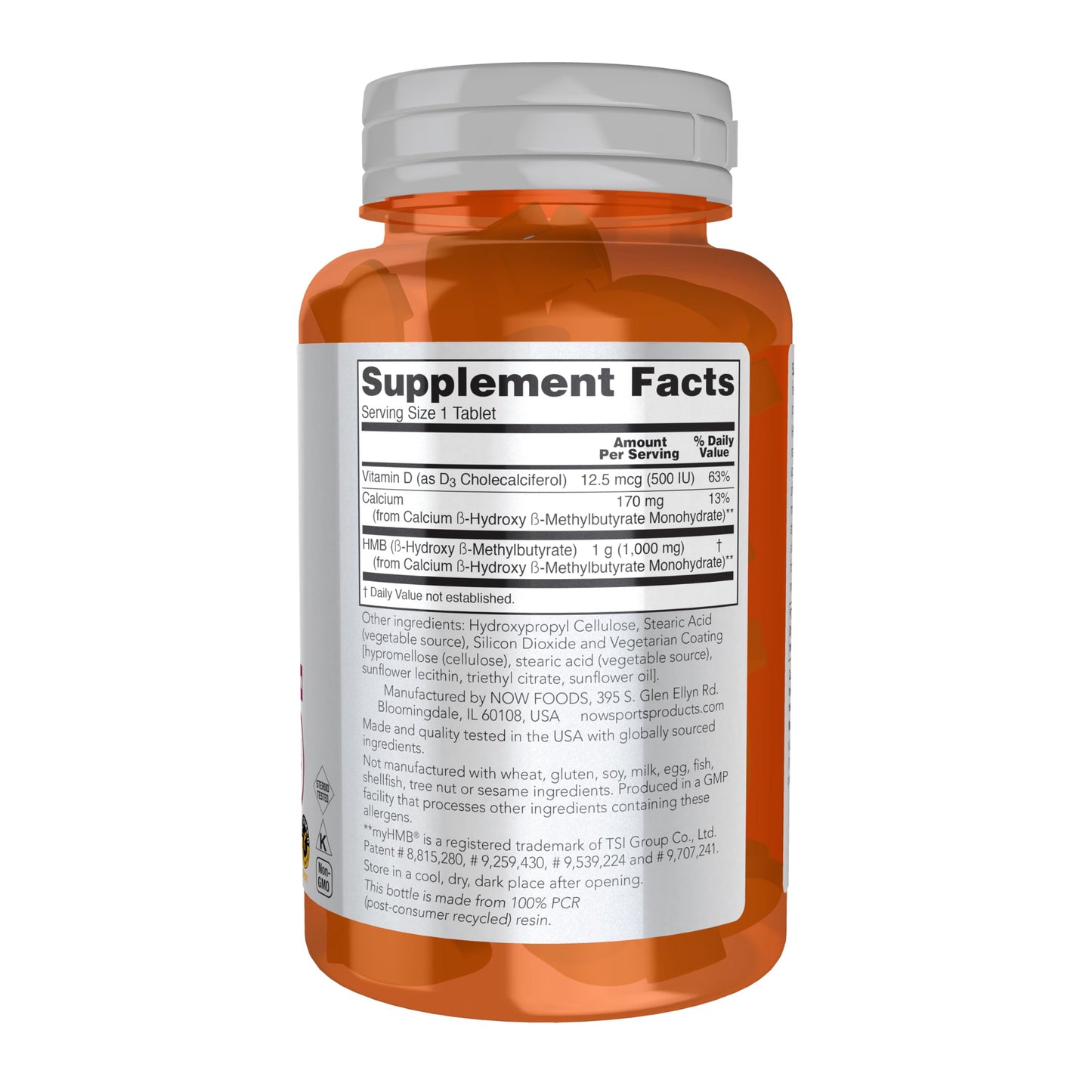 NOW Foods Sports Nutrition, HMB (β-Hydroxy β-Methylbutyrate), Double Strength 1,000 mg, 90 Tablets