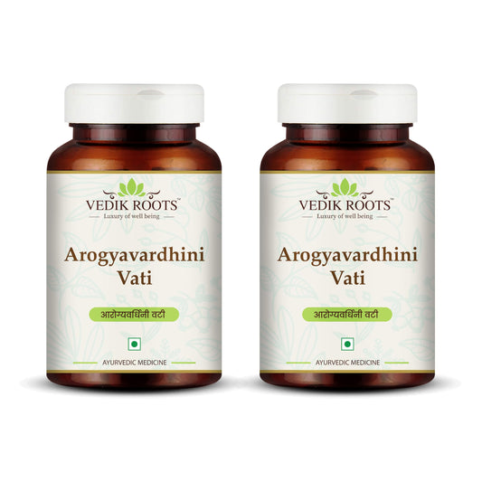 VEDIKROOTS Arogyavardhini Vati Tablets - Natural Detox and Liver Health Support | for Spleen Enlargement | Reduces Bloating | for Nutrient Absorption Improvement | 120 Tablets (240)