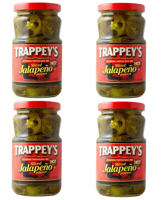 Trappeys Sliced Jalapeno Peppers  12 Fl Oz  Pack of 6