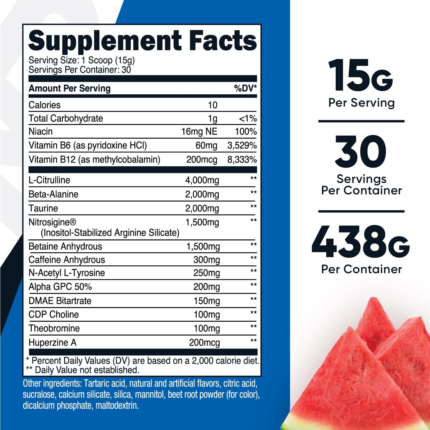 Nutricost Pre-Workout Xtreme, Watermelon, 30 Servings, Vegetarian, Non-GMO and Gluten Free (Pre-X)