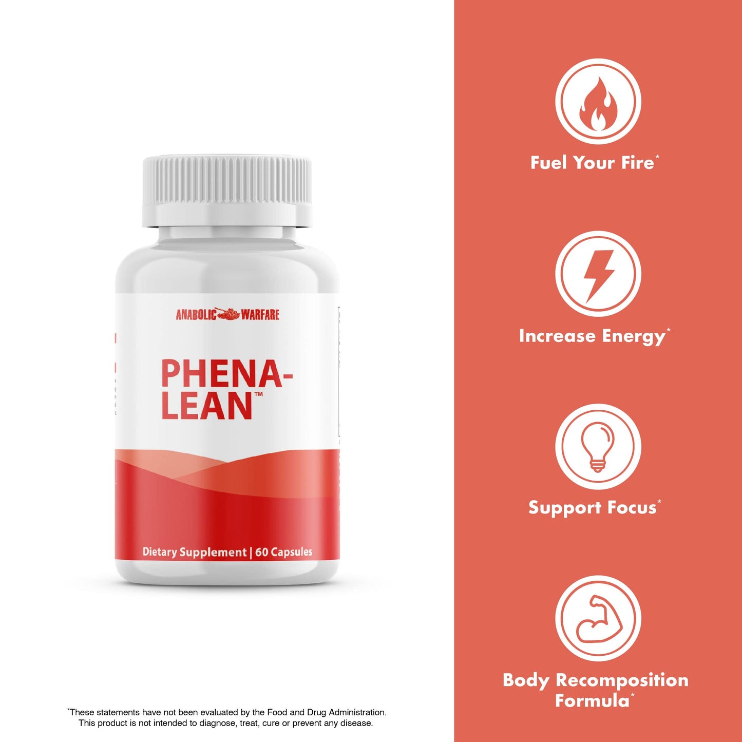 Anabolic Warfare Phena-Lean Premier Supplement from Thermogenic Body Composition Supplement - Fuel Your Fire, Promote Energy, Increase Focus* - 60 Capsules.