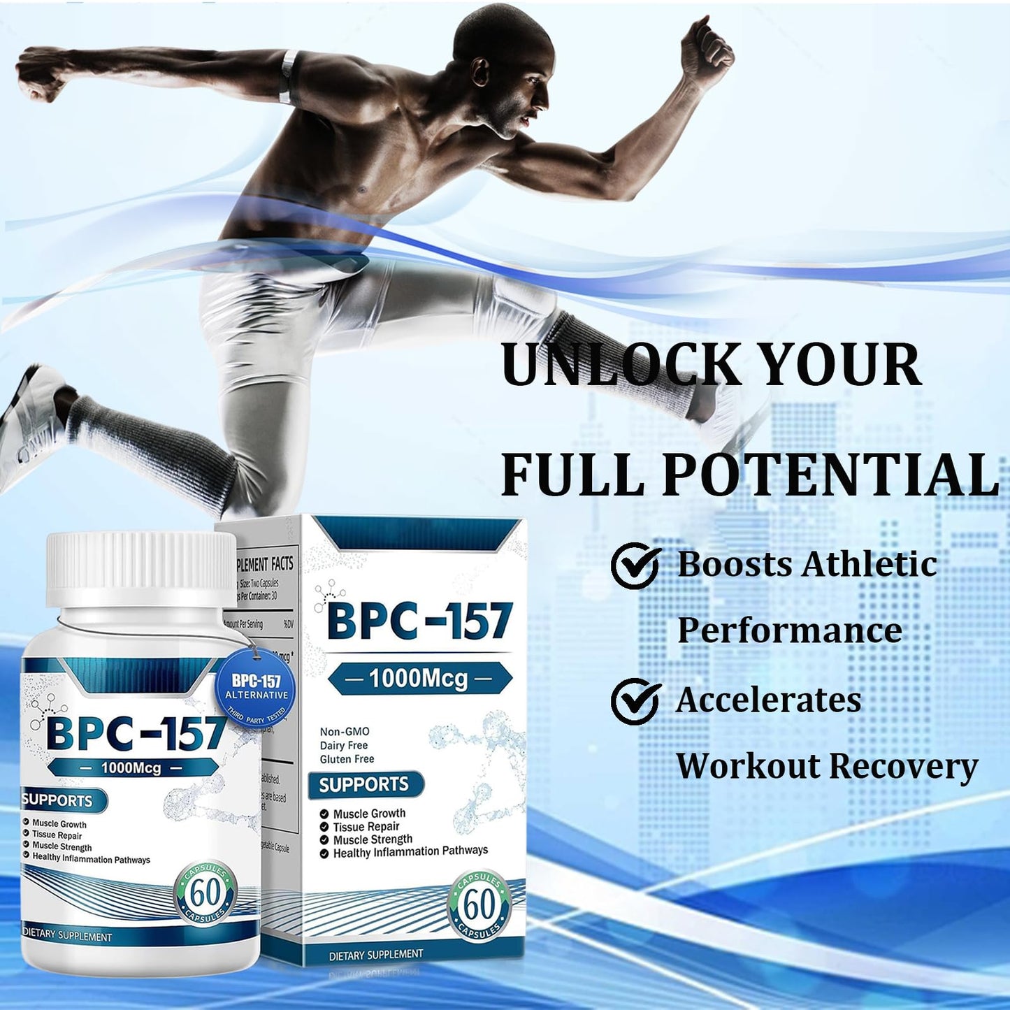 vvovvug 𝐁𝐏 157 Peptide Capsules - New Protective Compound 157, 𝟏𝟓𝟕 Pro 1000mcg, 𝟏𝟓𝟕 𝐂𝐚𝐩𝐬𝐮𝐥𝐞𝐬 Non-GMO,Gluten Free Supplement 120 Capsules