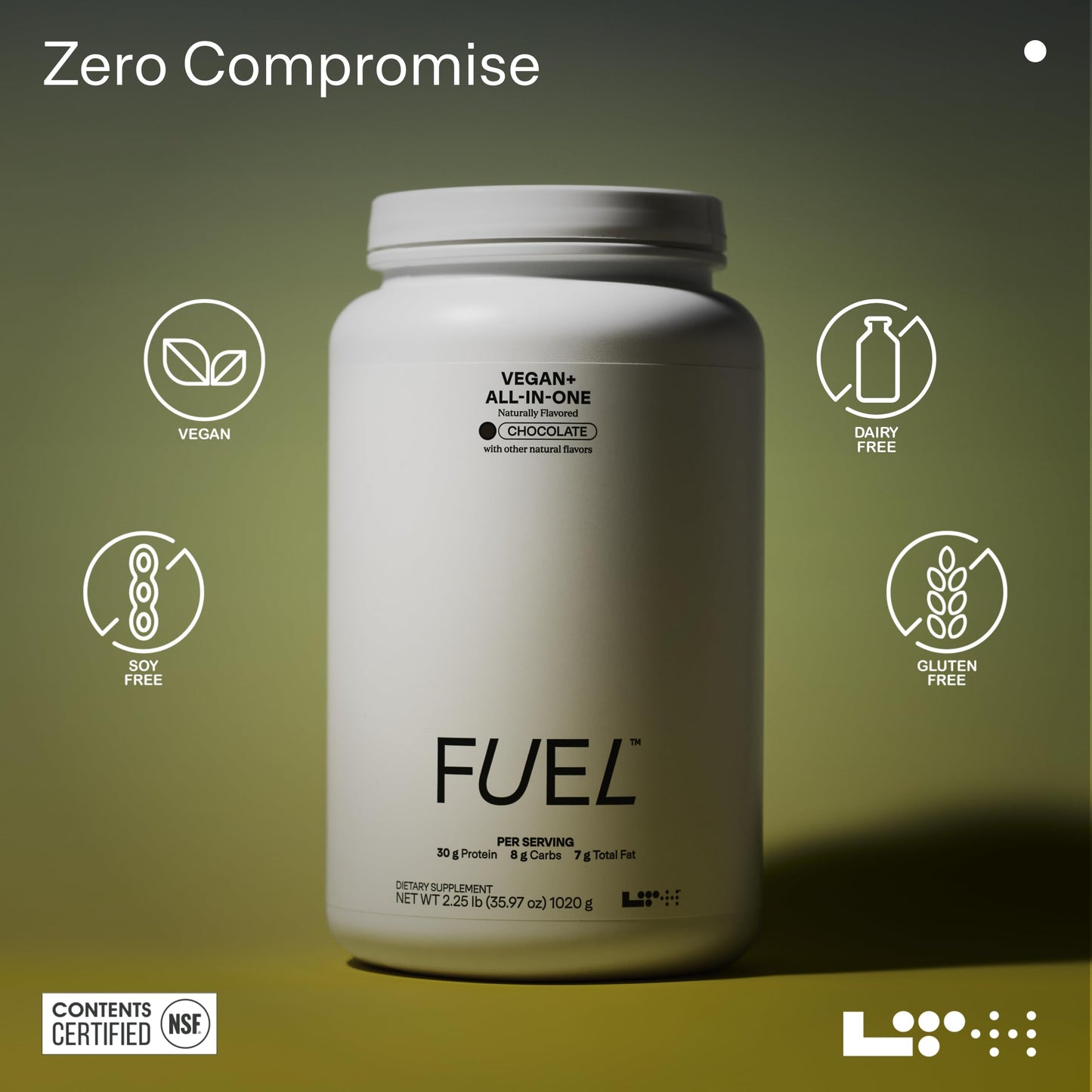 LTH Fuel Vegan & All-in-One - 30g Protein per Serving - Plant-Based Protein Meal Replacement - Vitamins, Minerals, Digestive Enzymes & Probiotics - Meal Supplement - Chocolate, 20 Servings