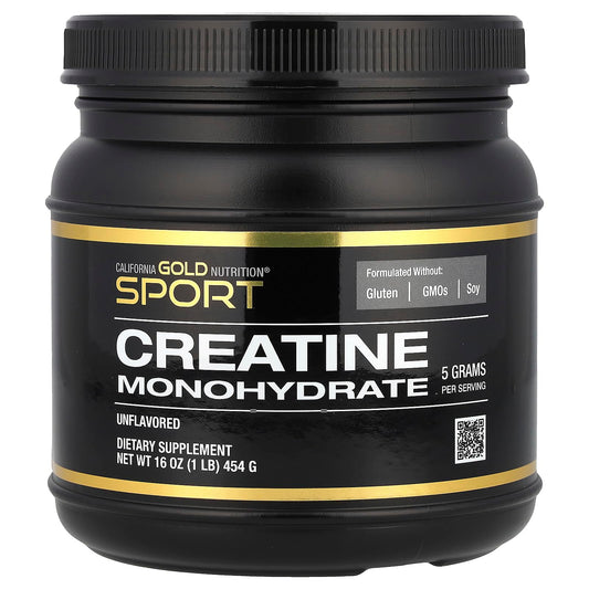 California Gold Nutrition, Creatine Powder, Micronized, Muscle and Strength Support, Creatine Monohydrate, No Gluten, No GMOs, No Soy, Unflavored, 16 oz (454 g)