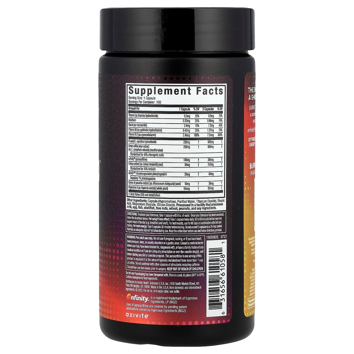 MuscleTech Burn iQ Smart Thermo Supplement Fueled with Paraxanthine Enhanced Energy & Cognition for Men and Women 100 Count