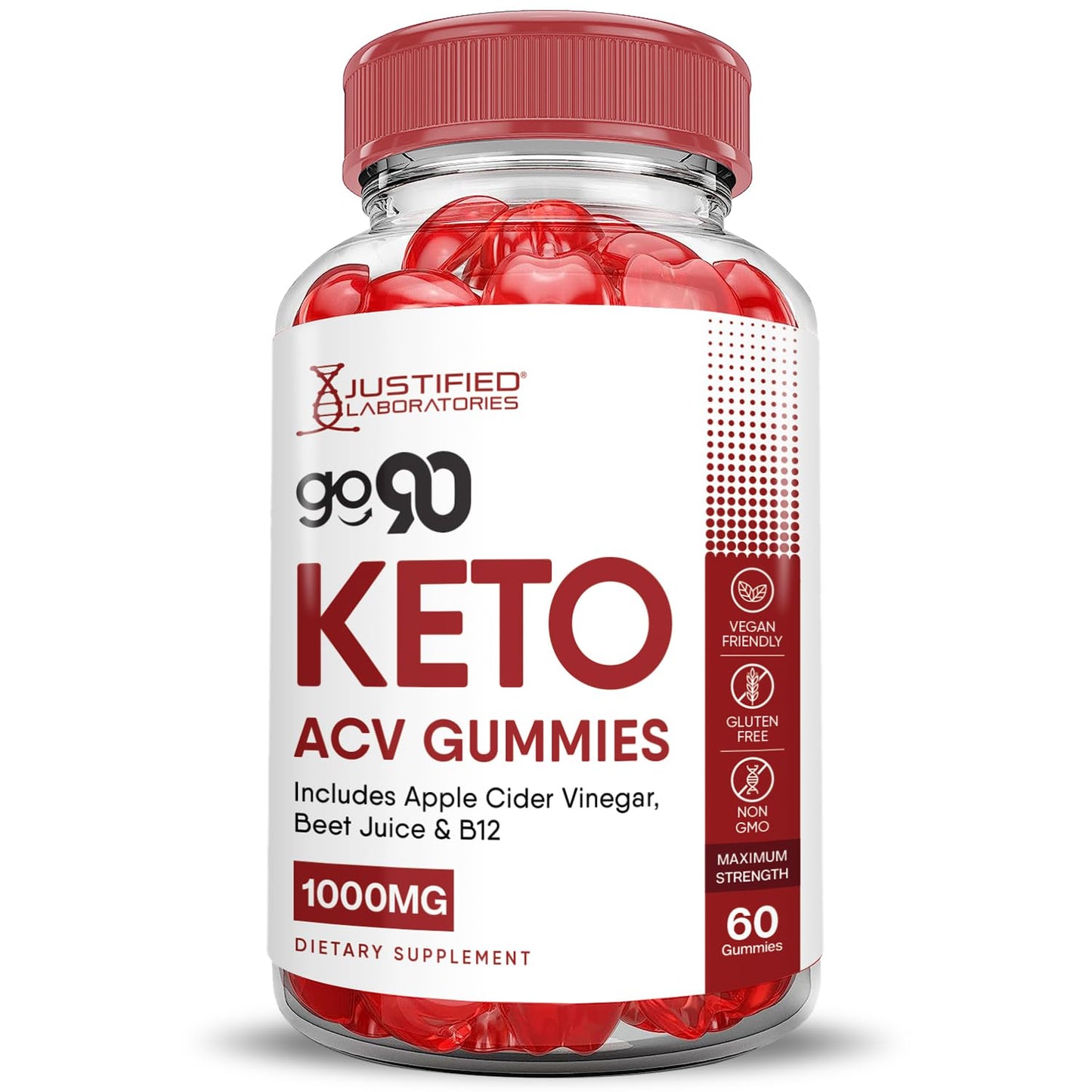 Go 90 Keto ACV Gummies Advanced Formula 1000MG Go90 Keto Gummies Apple Cider Vinegar Formulated with Pomegranate Beet Juice Powder B12 Vegan Non GMO 60 Gummys