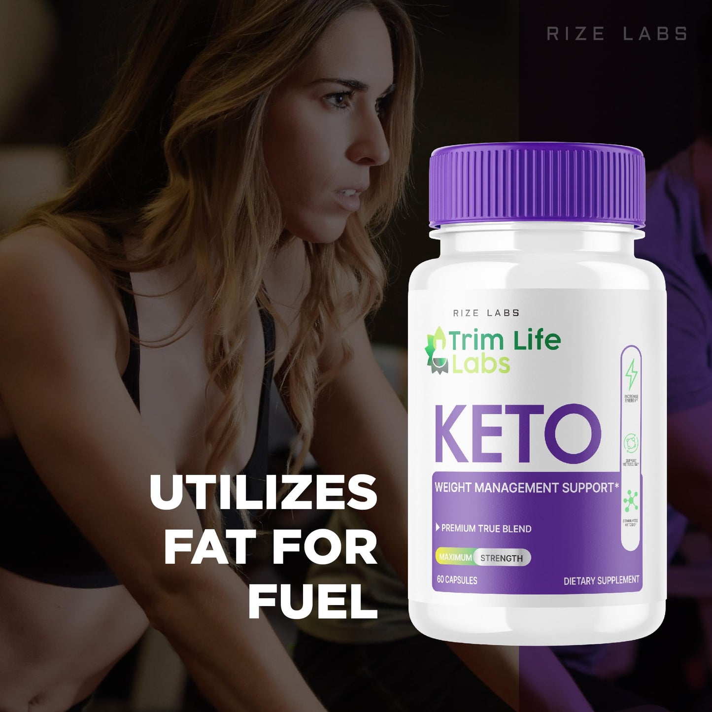 rize labs - - Trim Life Labs Keto Capsules - Weight Loss Pills - Support Maximum Strength Formula, Keto+ACV Supplement (120 Capsules)