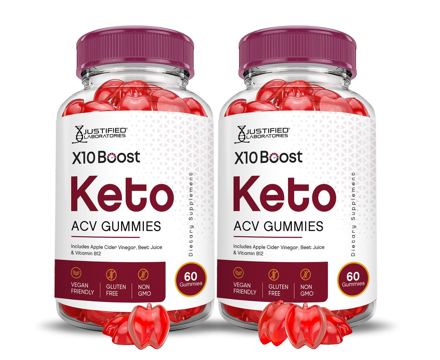 (2 Pack) X10 Boost Keto ACV Gummies Advanced Formula 1000MG X 10 Boost Keto Gummies Apple Cider Vinegar Boost Formulated with Pomegranate Beet Juice Powder B12 Vegan Non GMO 120 Gummys
