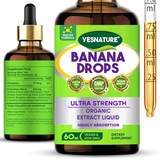 YESNATURE Banana Drops for Gut Health, Ultra Strength Banana Liquid for Detox
