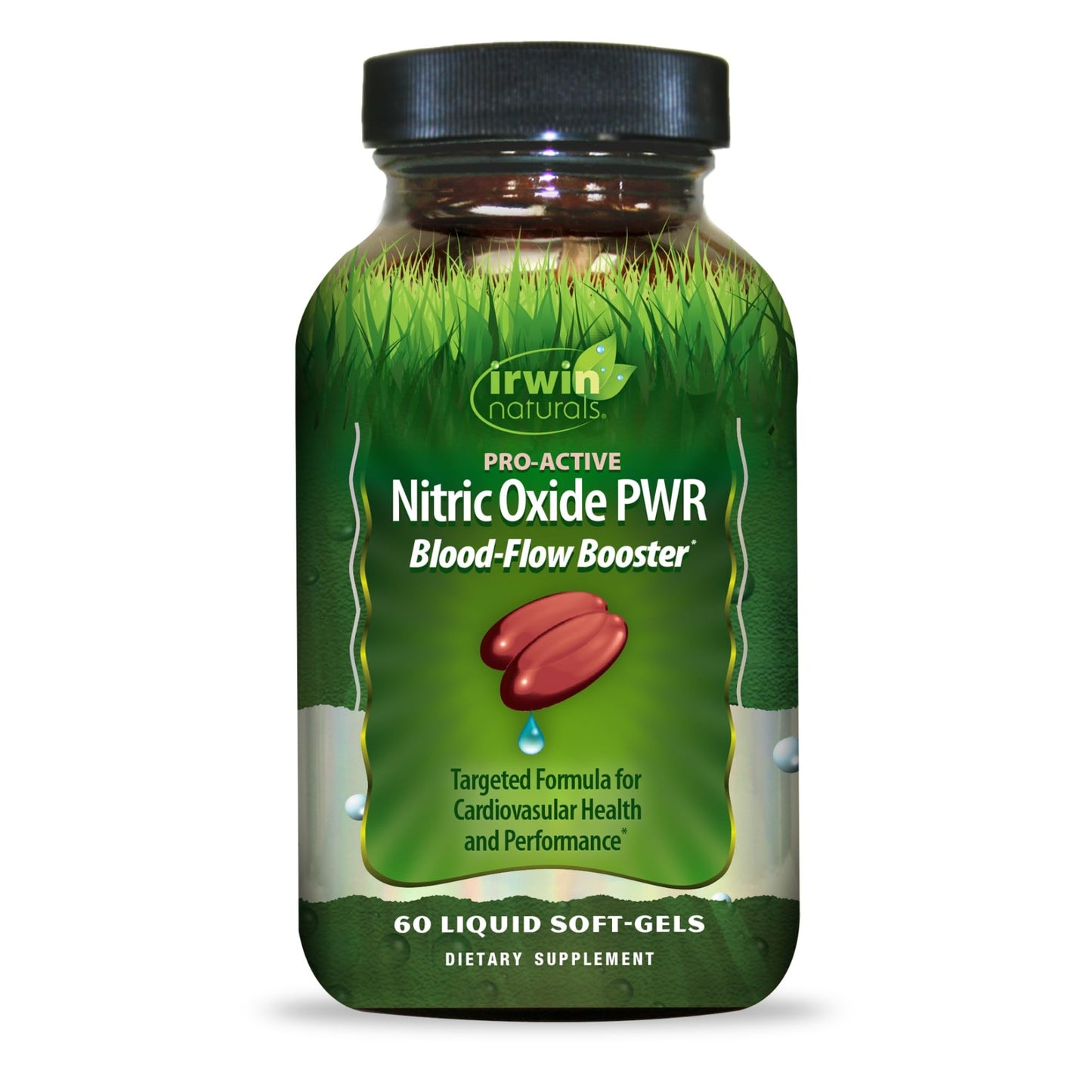 Irwin Naturals Pro-Active Nitric Oxide PWR - 60 Liquid Soft-Gels - Blood-Flow Booster with L-Citrulline, Beet Root & Red Spinach