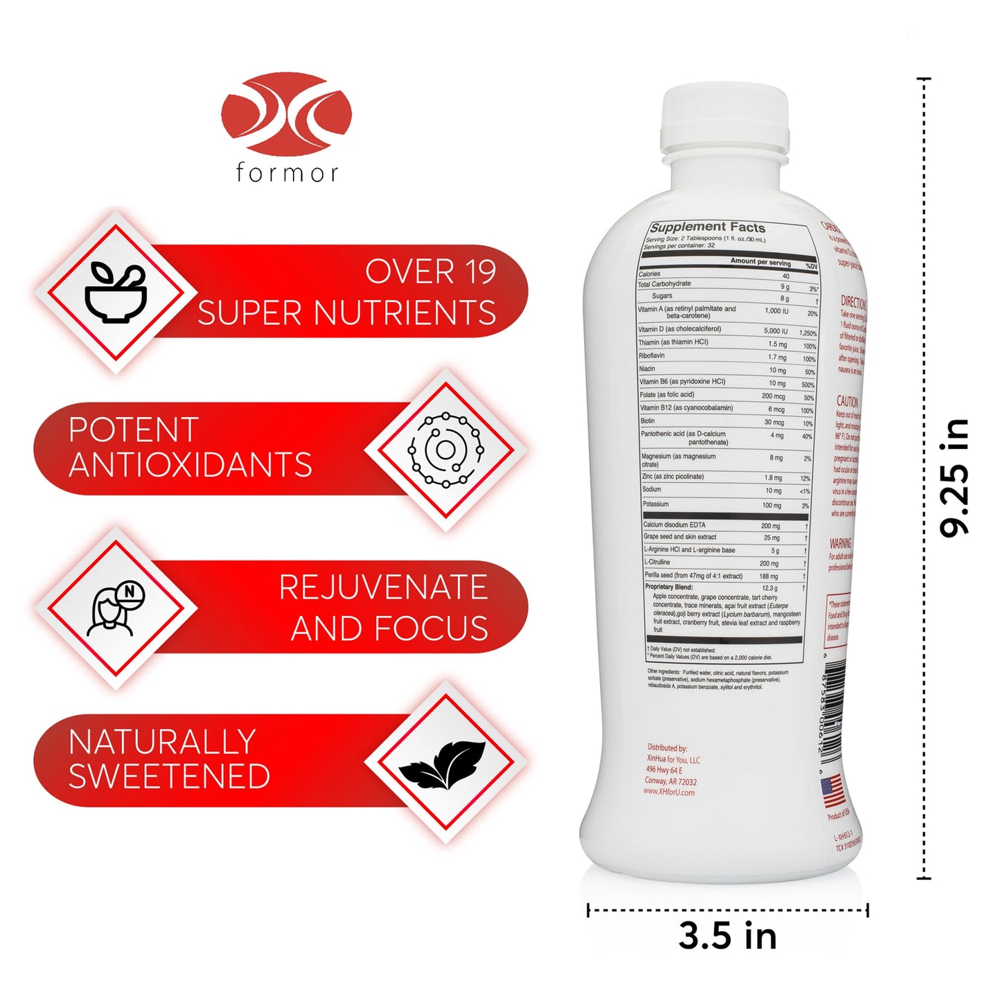 Cardio Cocktail Liquid Nitric Oxide 32 fl oz, - L-Arginine, B-Vitamins, 5,000iu Vitamin D - Supports Cardiovascular Health, Nitric Oxide Supplement